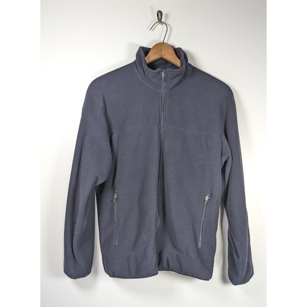 Lands End Full Zip Fleece Jacket Mens Size Medium Mock Neck Thick Outdoor Winter